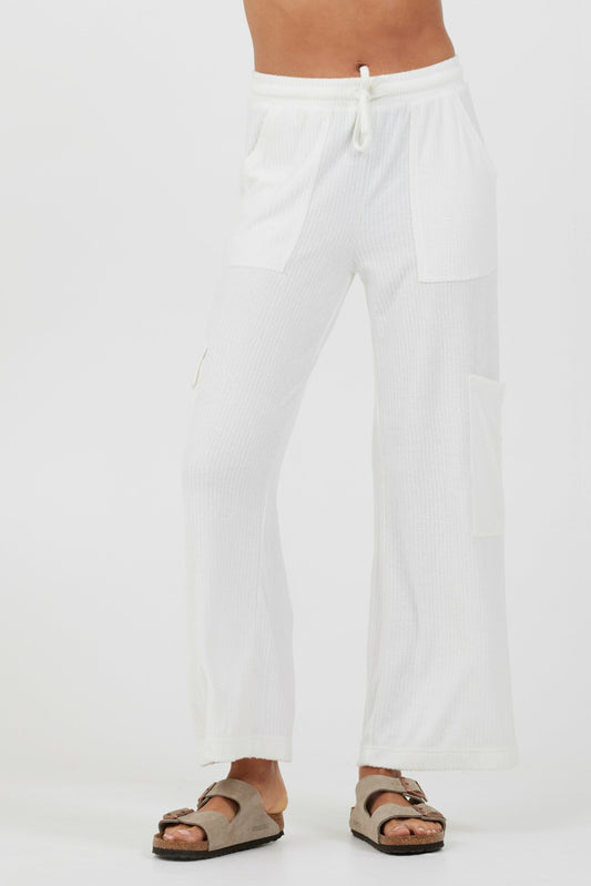 White Cord Terry Cargo Pants | Vintage Havana Women