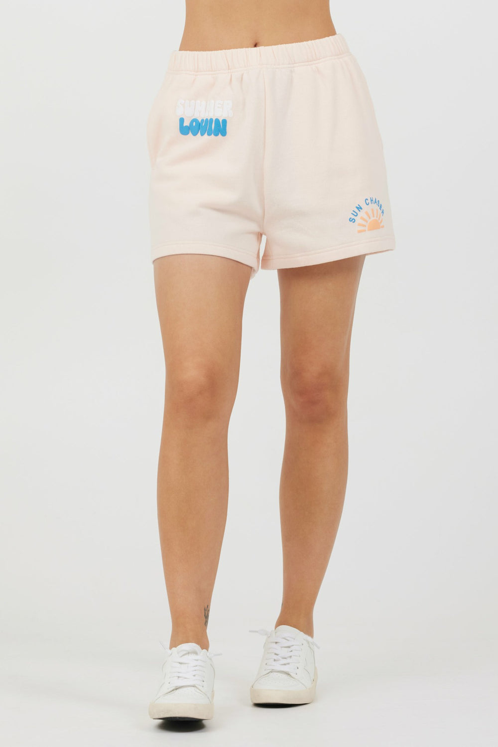 Peach Parfait W/ Multi Puff "Sunchaser" Surf Wash Shorts | Vintage Havana Clothing