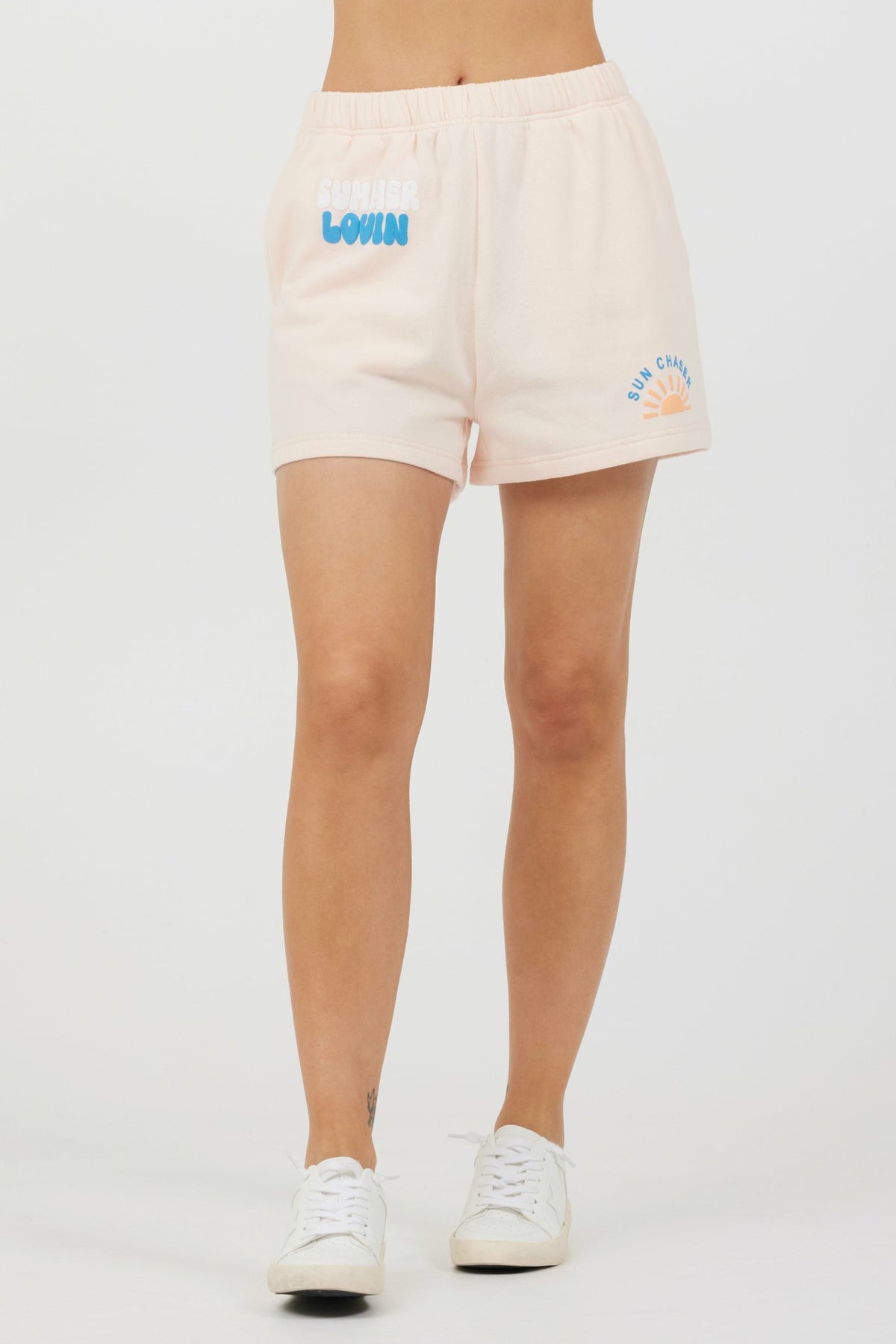 Peach Parfait W/ Multi Puff "Sunchaser" Surf Wash Shorts | Vintage Havana Clothing