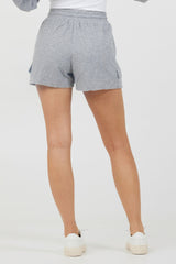 Heather Grey Bounded Textured Jersey Shorts | Vintage Havana Clothing