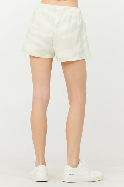 Spring Camo Printed Cloud Fleece Shorts | Vintage Havana Women