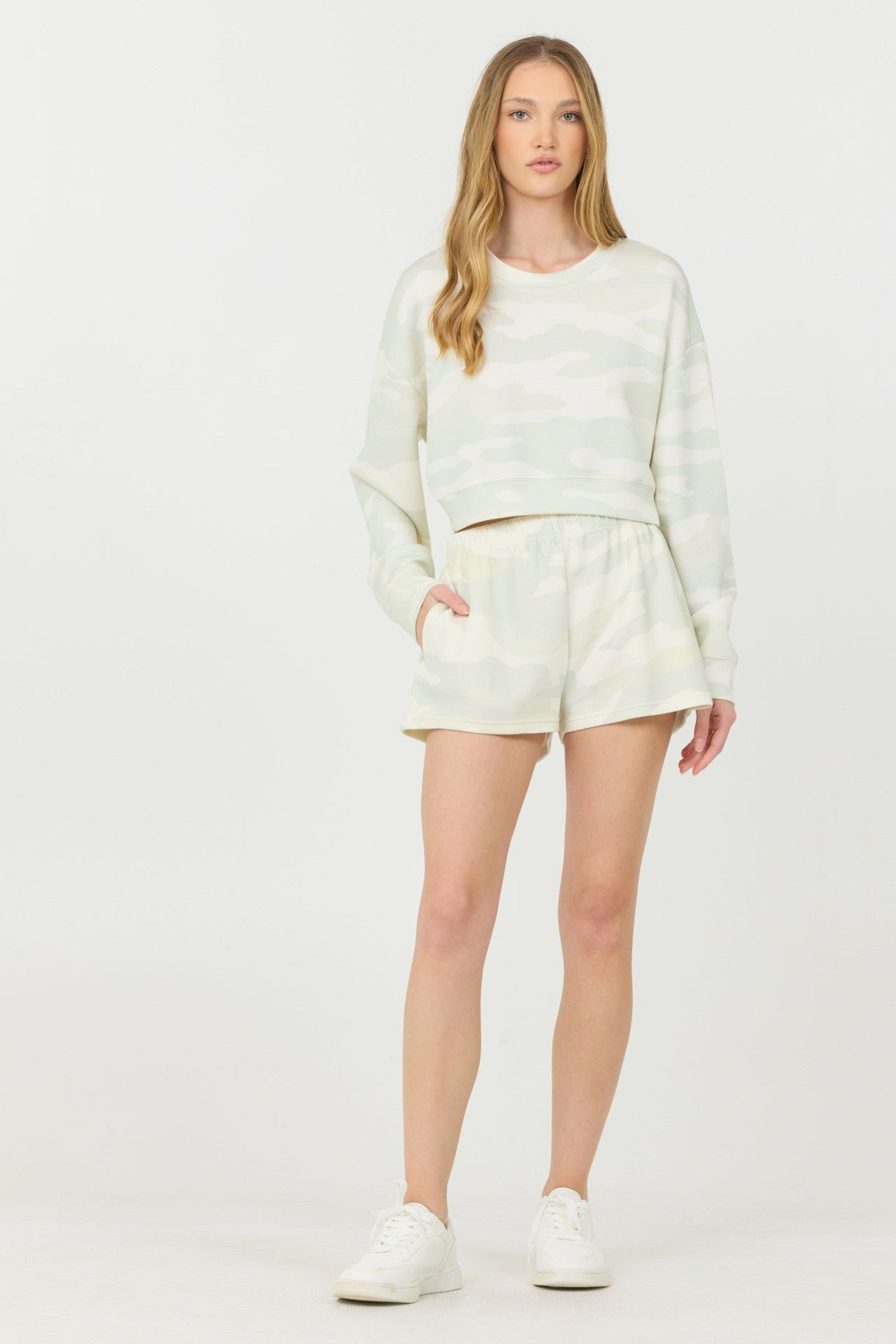 Spring Camo Printed Cloud Fleece Shorts | Vintage Havana Clothing