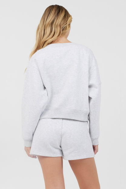 Grey Icicle Essential Fleece Crewneck | Vintage Havana Women