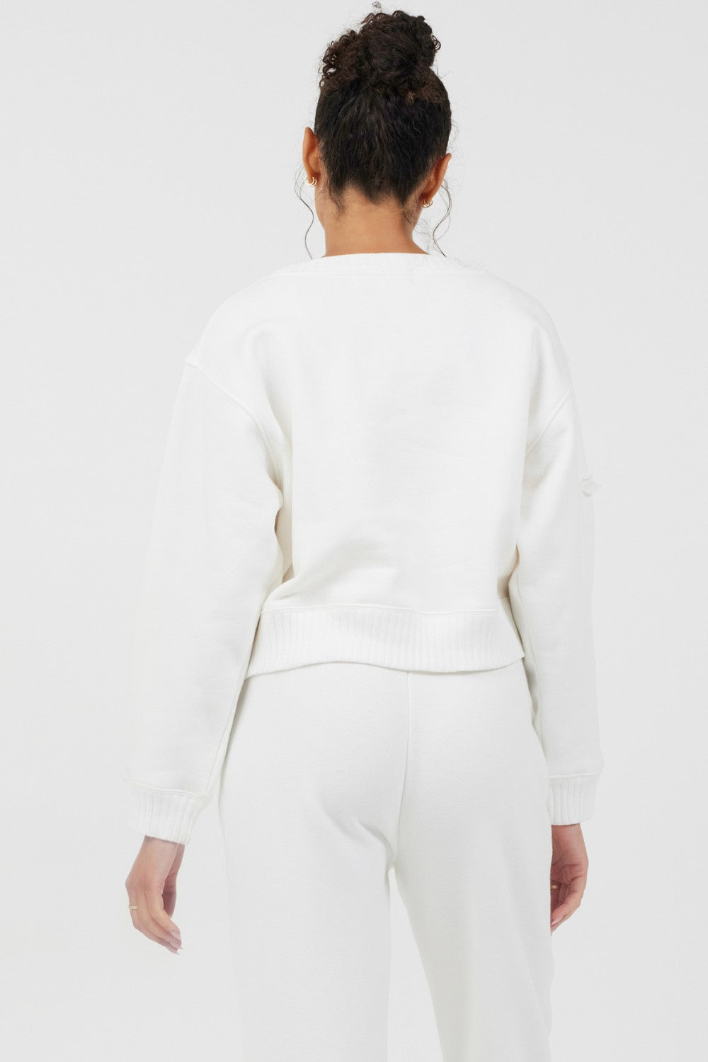 White Essential Fleece Crewneck | Vintage Havana Clothing