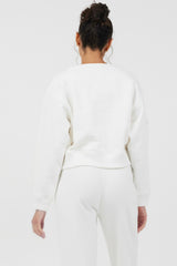 White Essential Fleece Crewneck | Vintage Havana Clothing