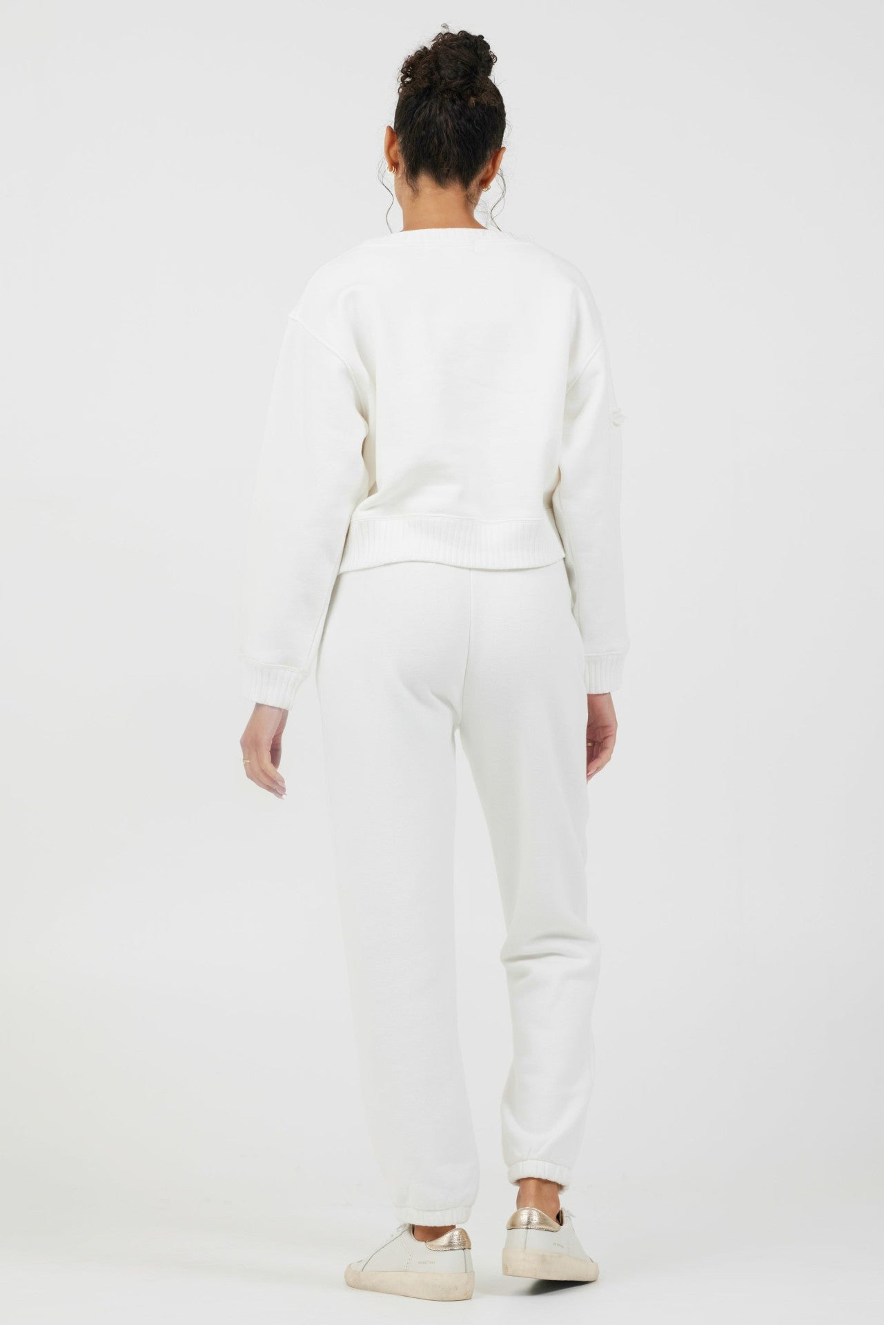 White Essential Fleece Crewneck | Vintage Havana Clothing