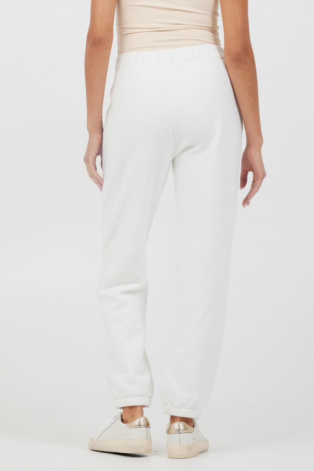White Essentials Fleece Joggers | Vintage Havana Clothing