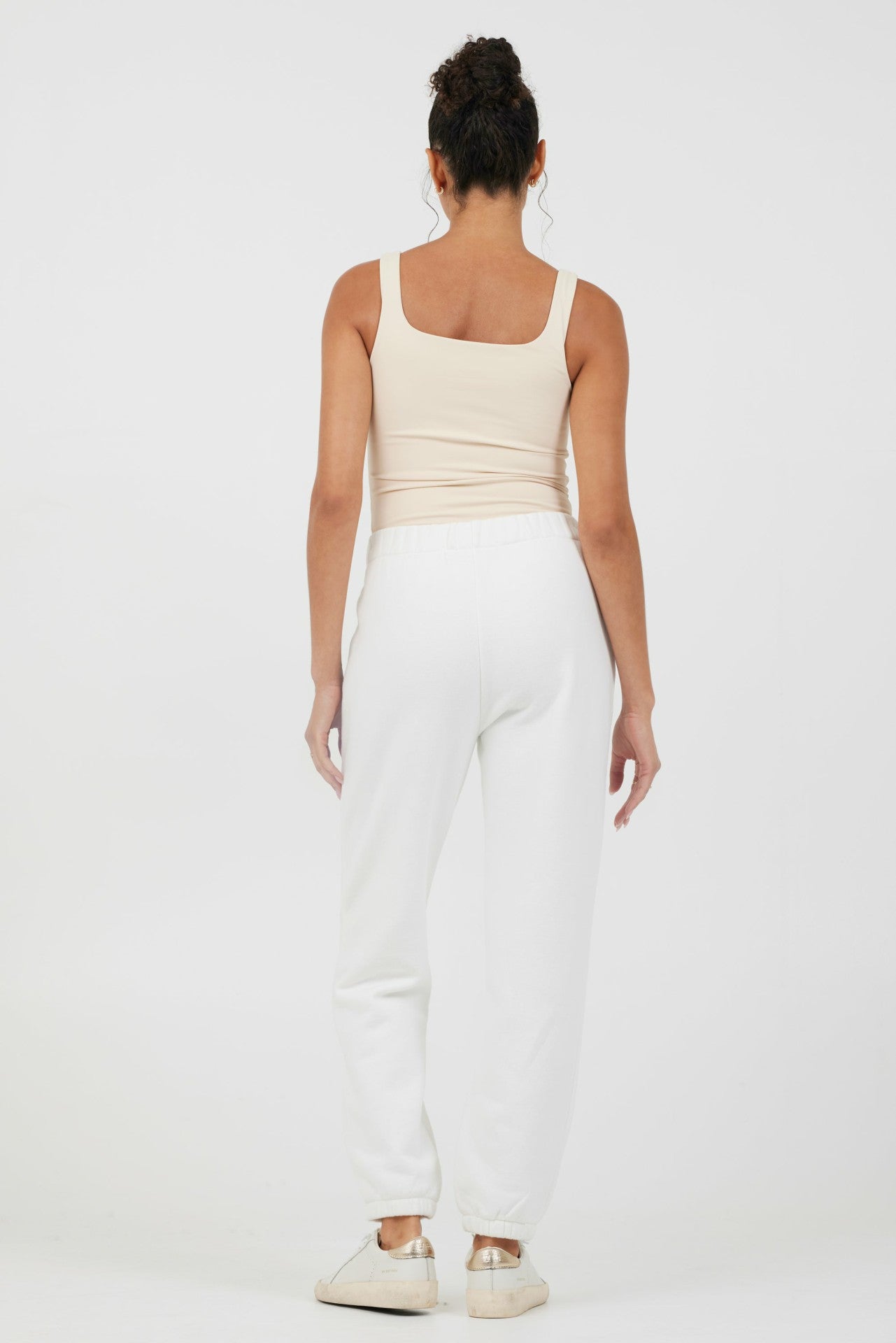 White Essentials Fleece Joggers | Vintage Havana Clothing