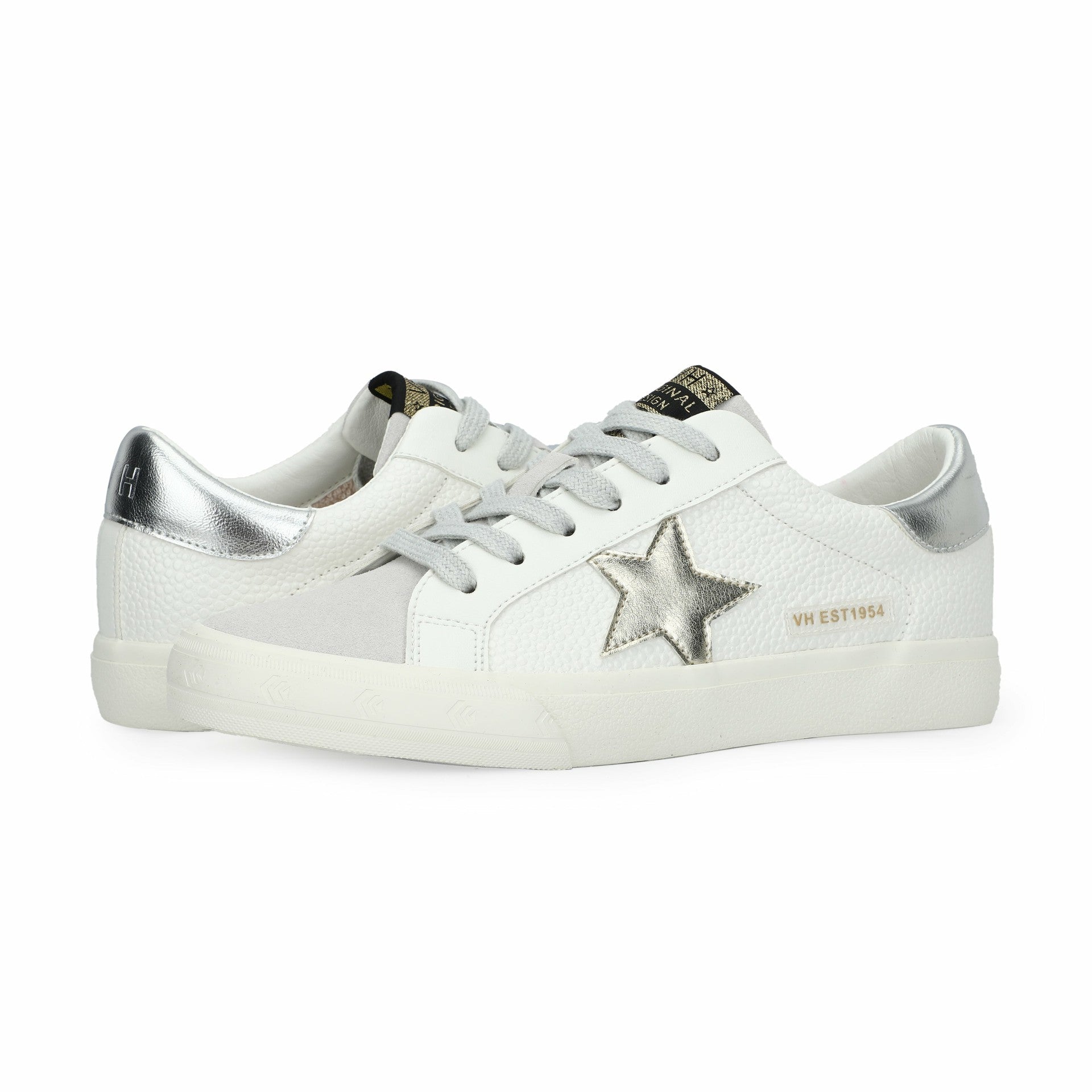 GRANDE - WHITE PEBBLED/WASHED SILVER | Vintage Havana Shoes