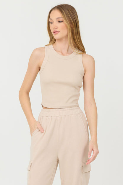 Vanilla Cream Cashmere Fleece Rib Tank | Vintage Havana Women