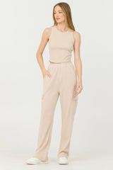Vanilla Cream Cashmere Fleece Rib Tank | Vintage Havana Clothing
