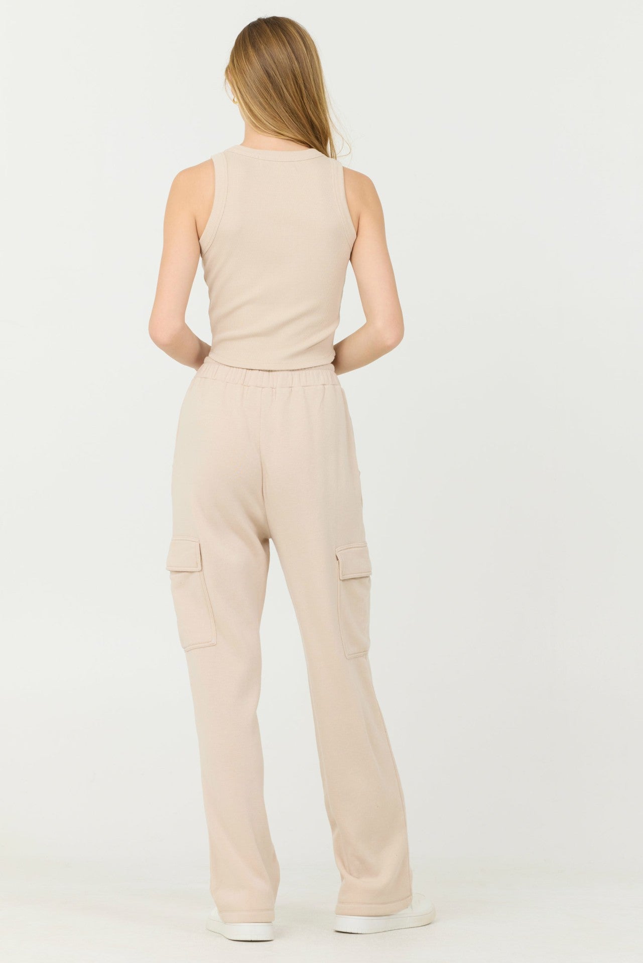 Vanilla Cream Cashmere Fleece Rib Tank | Vintage Havana Clothing