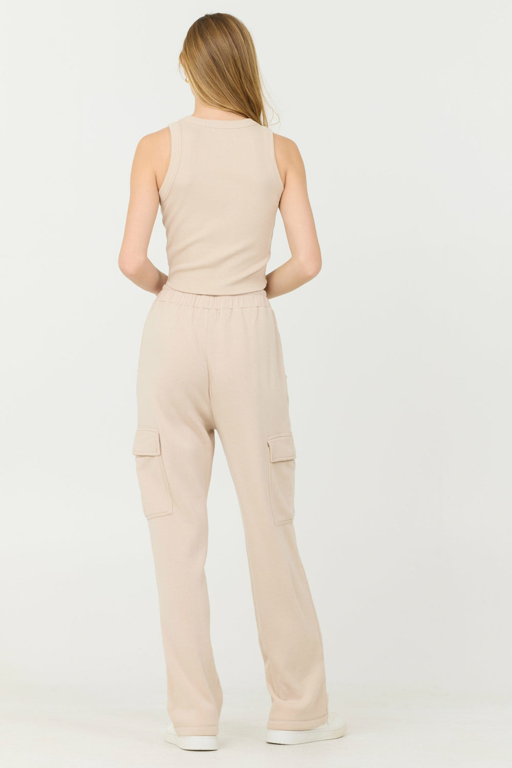 Vanilla Cream Cashmere Fleece Rib Tank | Vintage Havana Clothing