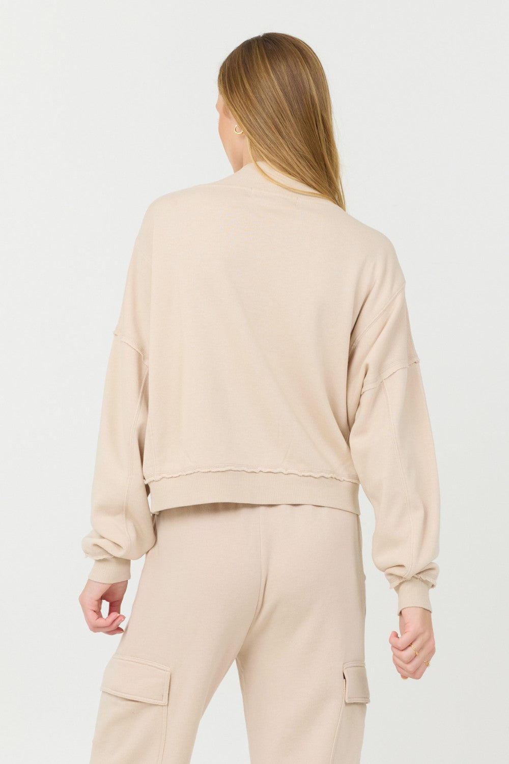 Vanilla Cream Cashmere Fleece Quarter Zip | Vintage Havana Clothing