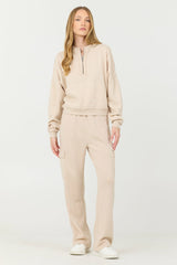 Vanilla Cream Cashmere Fleece Quarter Zip | Vintage Havana Clothing