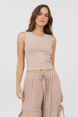 Nude Wide Rib Fitted Tank | Vintage Havana Clothing