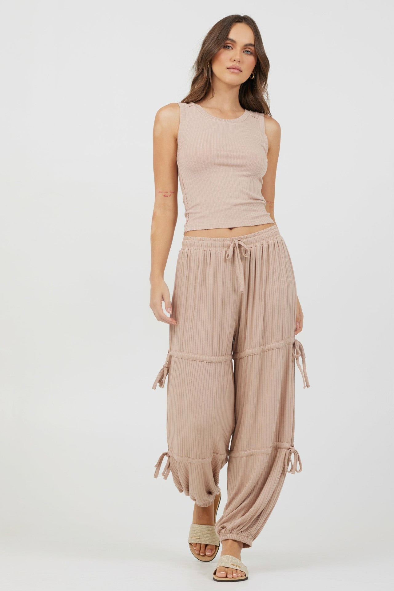 Nude Wide Rib Fitted Tank | Vintage Havana Clothing