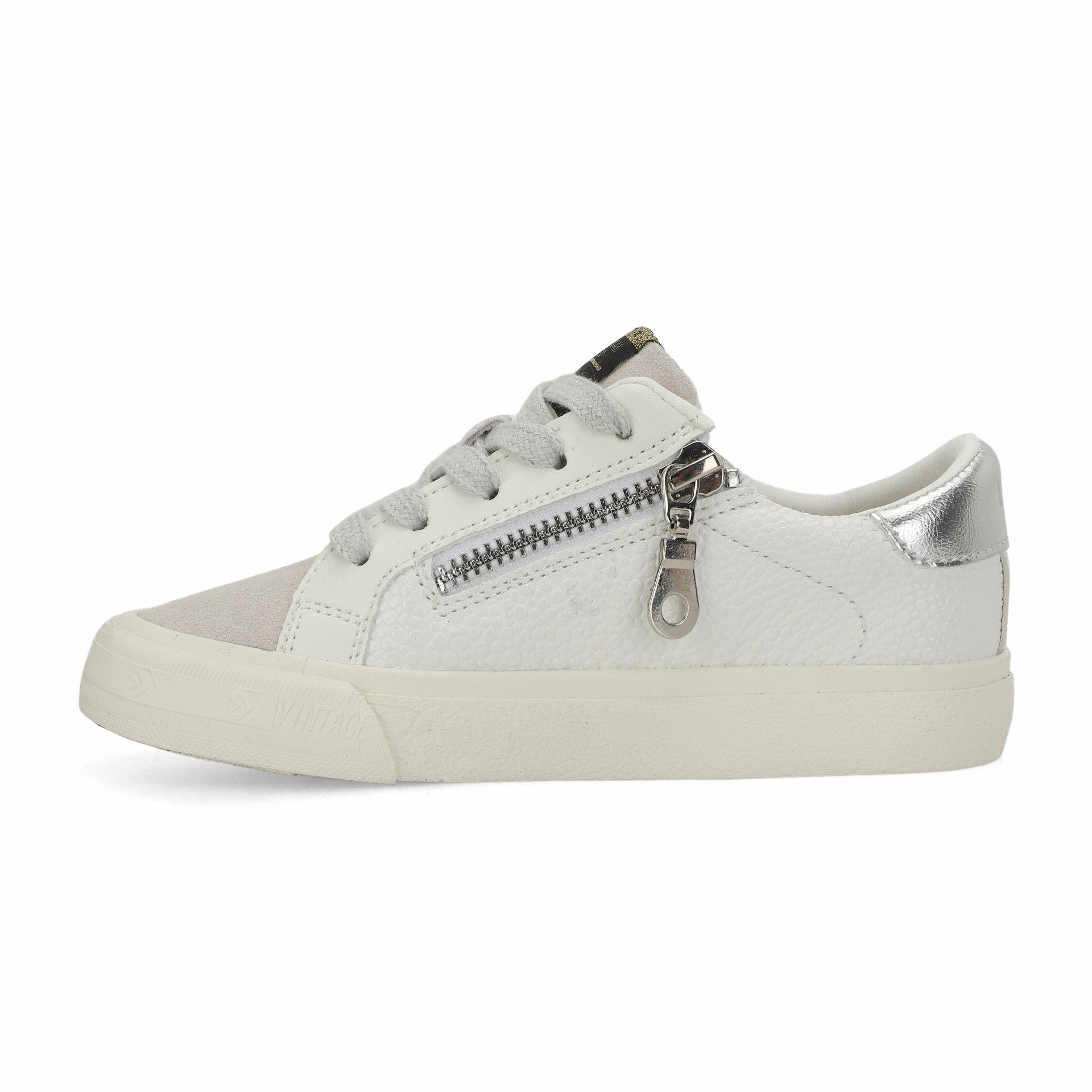 KIDS VITA - WHITE PEBBLED GREY | Vintage Havana Shoes