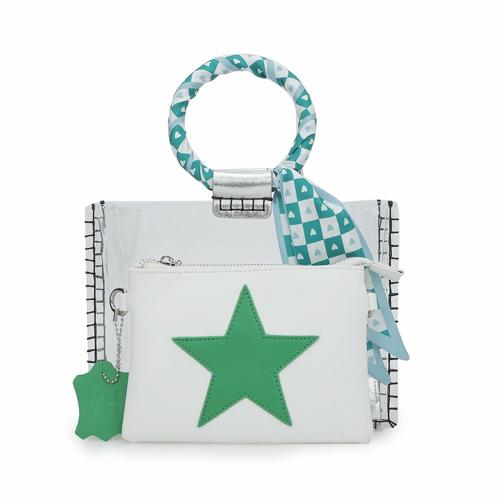 MINI MOLLY - SCARF WHITE GREEN | Vintage Havana Accessories