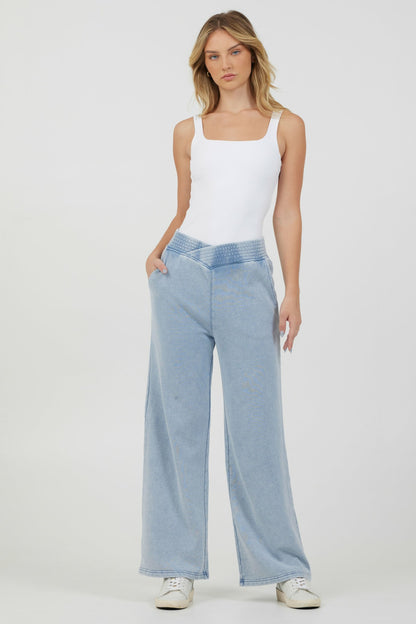 Washed Denim Terry Fleece Pant | Vintage Havana Women