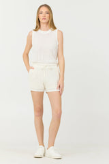 White Open Crochet Shorts | Vintage Havana Clothing