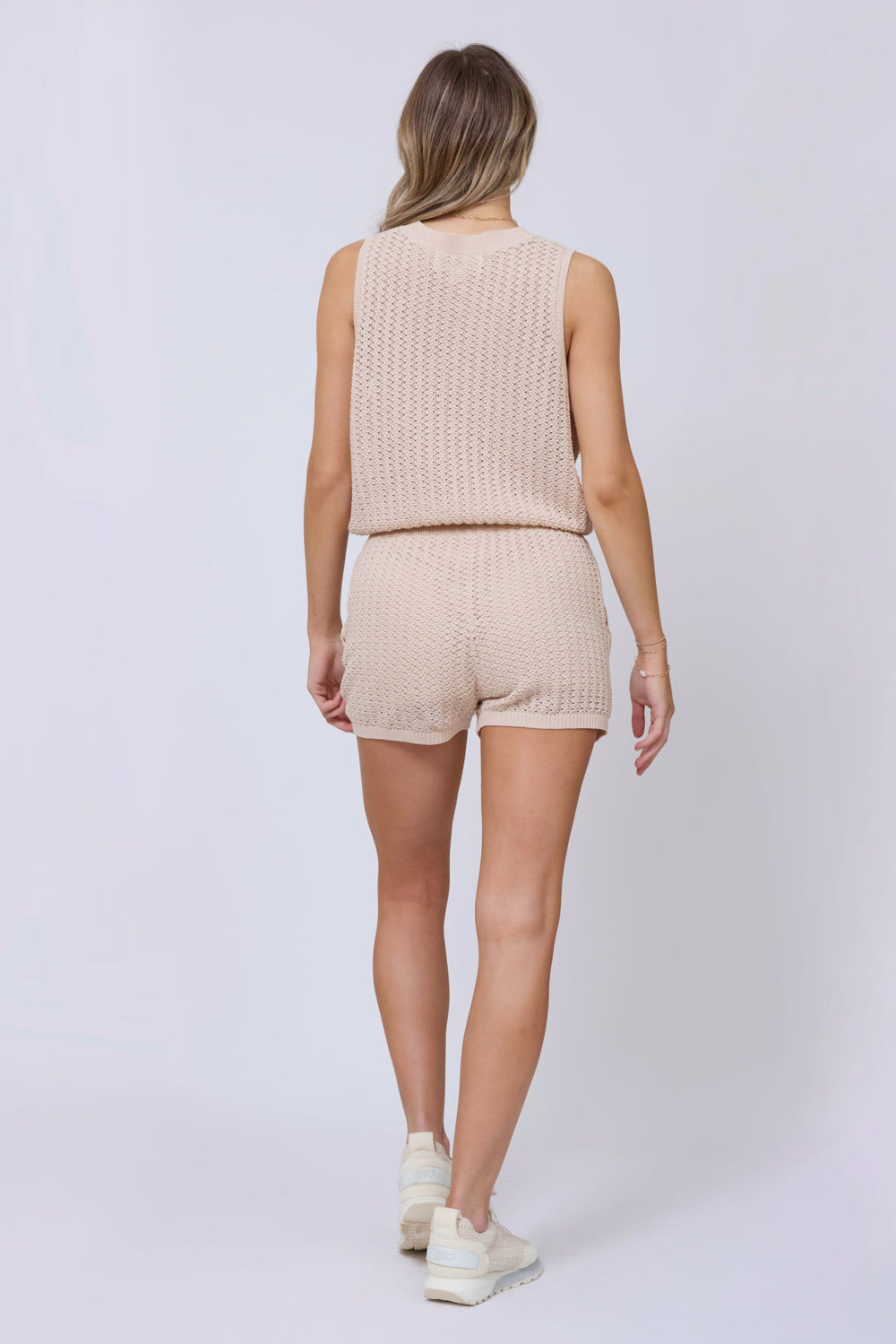 Bali Beige Open Crochet Shorts | Vintage Havana Clothing