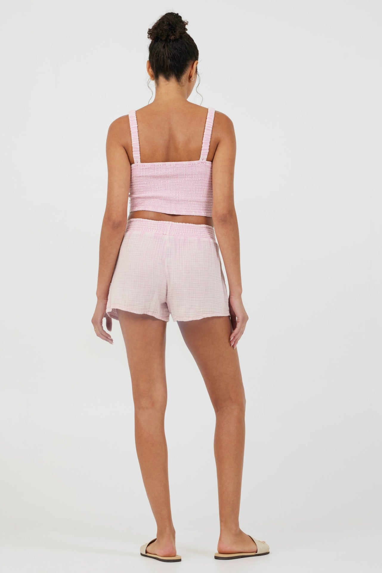 Washed Pink Gauze Cropped Tank | Vintage Havana Clothing