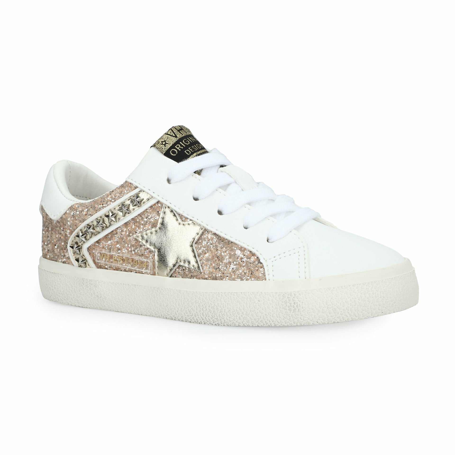 KIDS PATTY - WHITE GOLD GLITTER | Vintage Havana Shoes