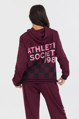 Cabernet W/ Rose Printed Heavy Surf Wash Hoodie | Vintage Havana Clothing