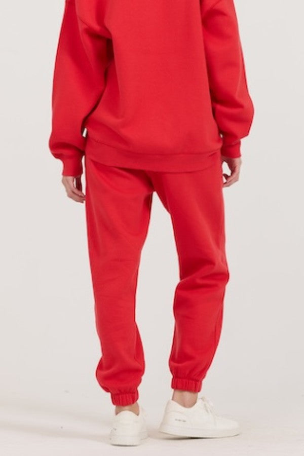 Red/ Black/ Light Grey Garment Dye Jogger W/ Screen Print | Vintage Havana Clothing