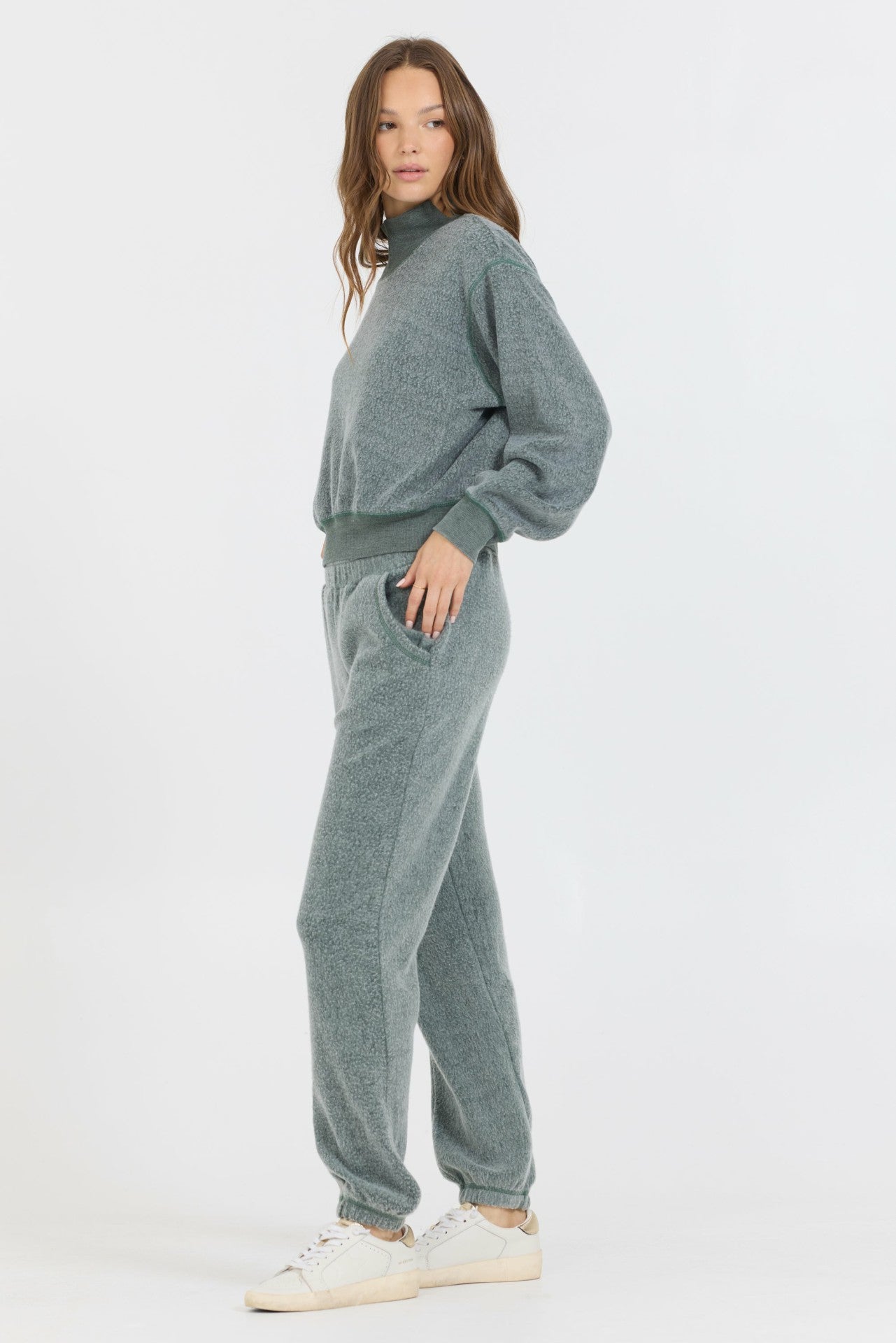 Dark Forest Reverse Fleece Mock Neck | Vintage Havana Clothing