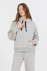 Pure Grey Contrast Black Zipper Hoodie | Vintage Havana Clothing