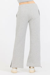 Pure Grey Contrast Black Zipper Flare Pant | Vintage Havana Clothing