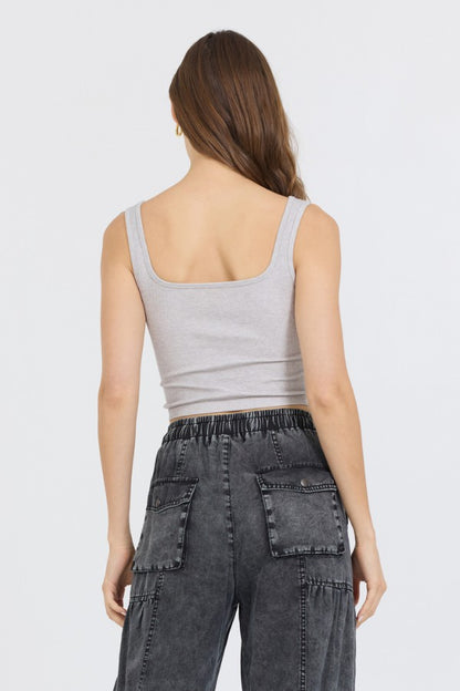 Heather Grey Seamless Tank Top | Vintage Havana Women