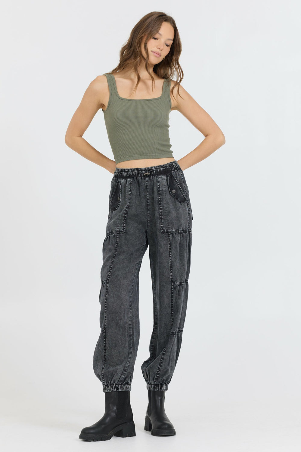 Olive Seamless Tank Top | Vintage Havana Clothing