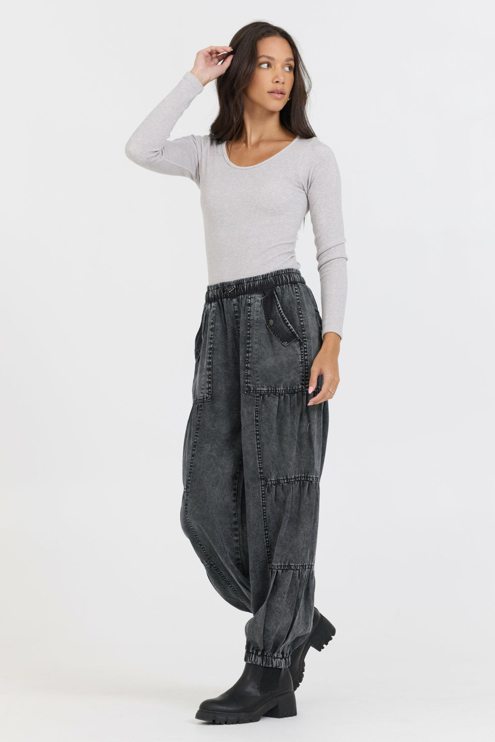 Heather Grey Seamless Long Sleeve Tee | Vintage Havana Clothing