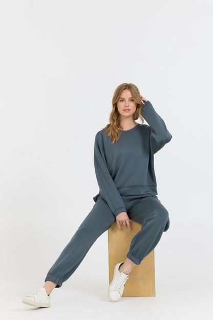 Mountain Grey Cloud Fleece Crewneck | Vintage Havana Women