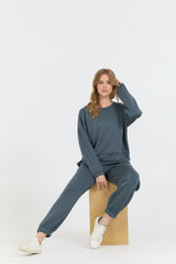 Mountain Grey Cloud Fleece Crewneck | Vintage Havana Clothing