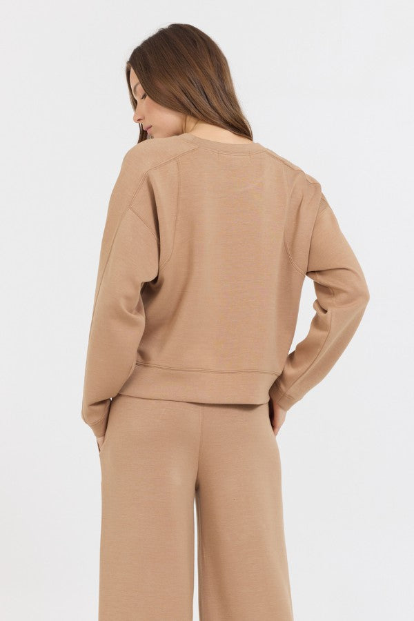 Caramel Cloud Fleece Crewneck | Vintage Havana Clothing