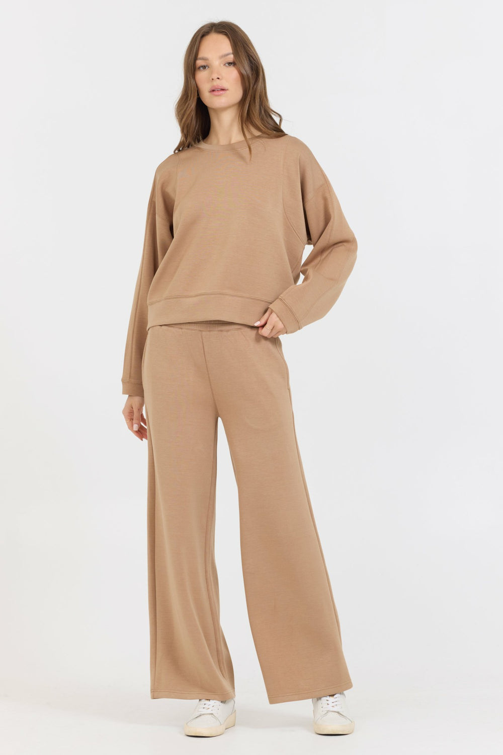 Caramel Cloud Fleece Crewneck | Vintage Havana Clothing