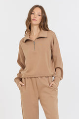 Caramel Cloud Fleece Quarter Zip | Vintage Havana Clothing