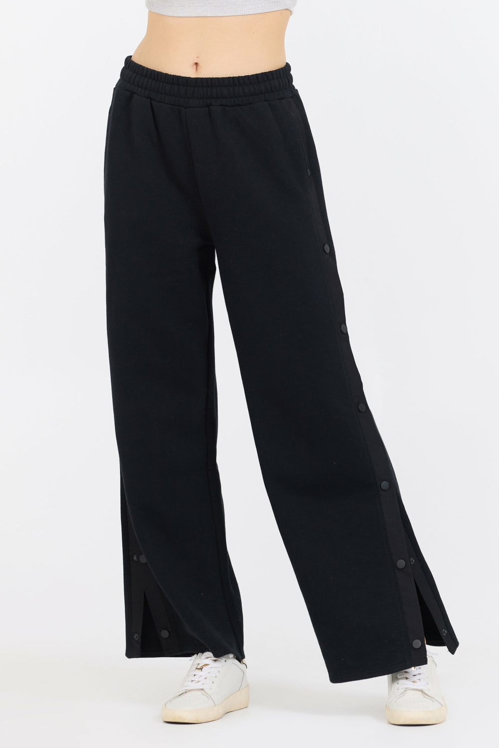 Black Brushed Snap Pant | Vintage Havana Clothing