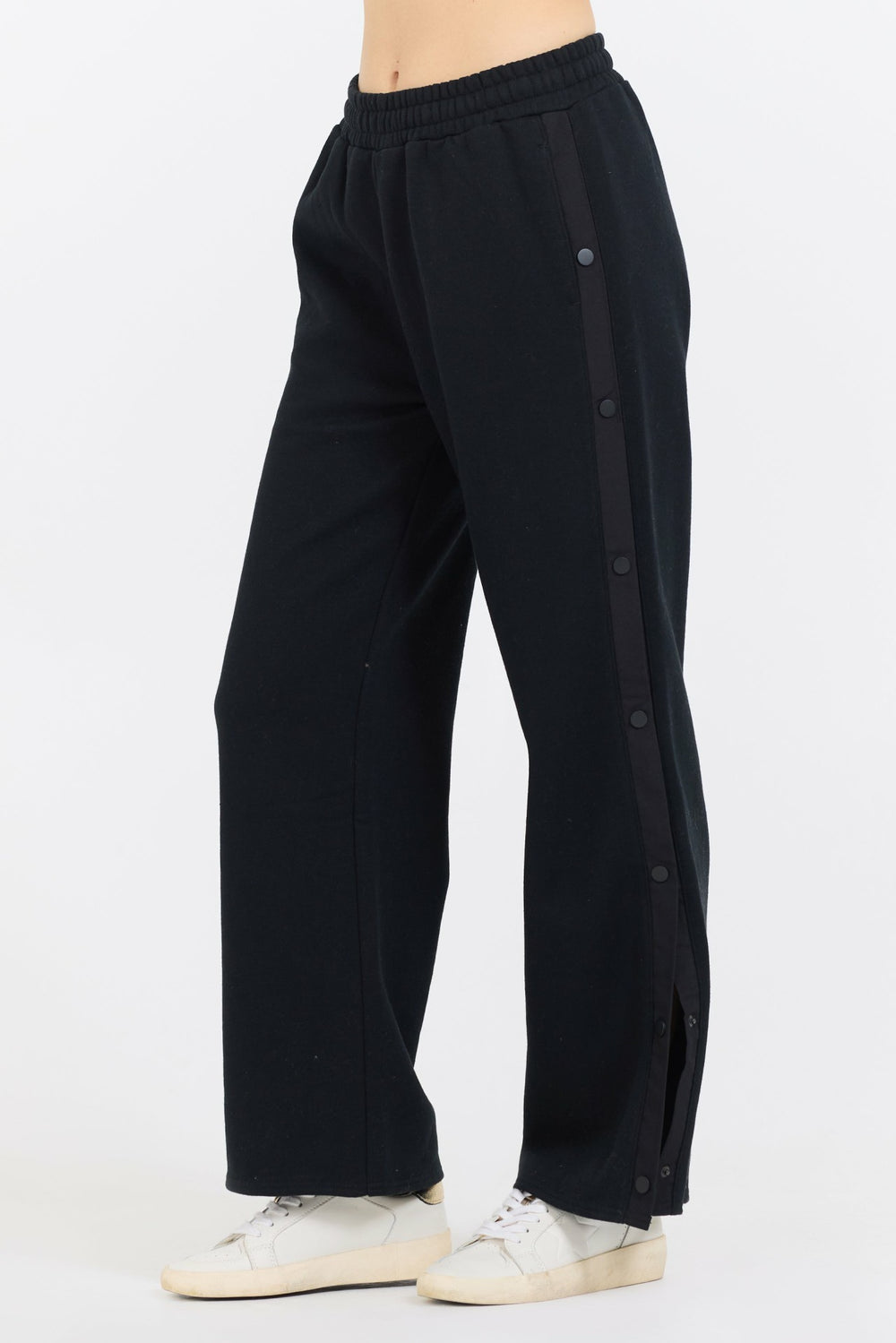 Black Brushed Snap Pant | Vintage Havana Clothing