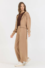Caramel Cloud Fleece Crop Zip Up | Vintage Havana Clothing