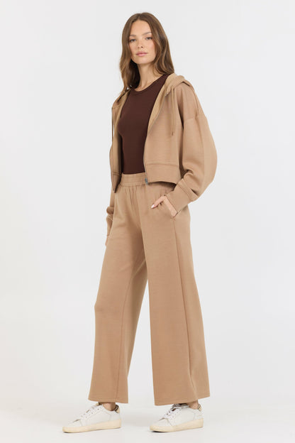 Caramel Cloud Fleece Crop Zip Up | Vintage Havana Women