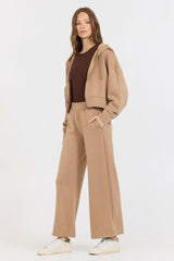 Caramel Cloud Fleece Crop Zip Up | Vintage Havana Clothing