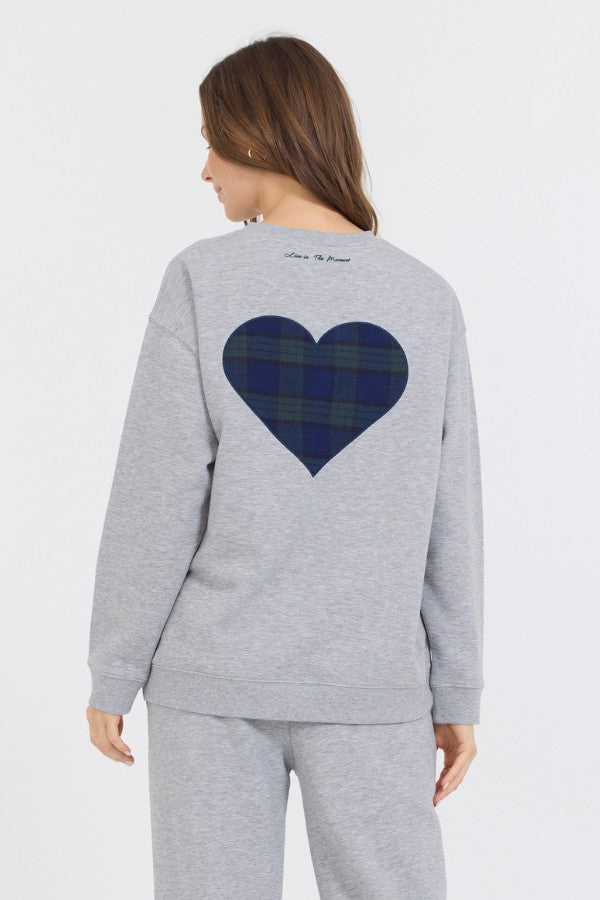 Heather Grey Essential Fleece Crew W/ Self Love Club Crewneck | Vintage Havana Clothing