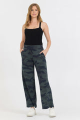 Onyx Camo Printed Cloud Fleece Flare Pant | Vintage Havana Clothing