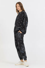 Black Bandana Printed Fleece Crewneck | Vintage Havana Clothing