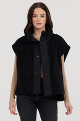 Black Sherpa Parachute Vest | Vintage Havana Clothing